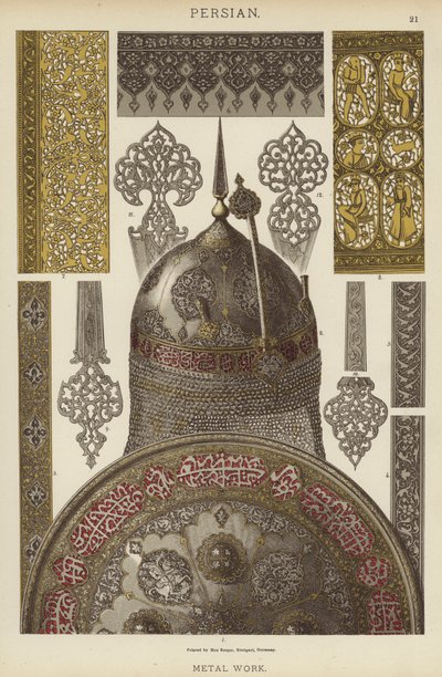Persisk, metallarbeid av German School