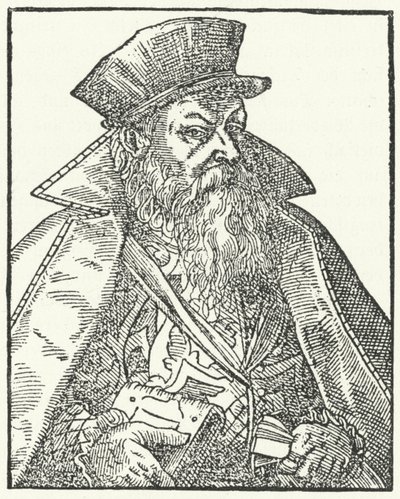 Philipp Nikodemus Frischlin , tysk dramatiker (gravering) av German School