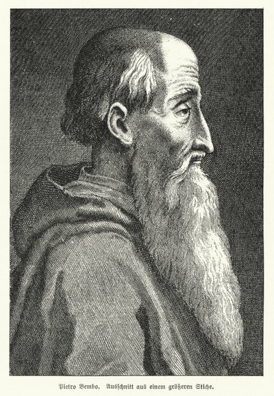 Pietro Bembo , italiensk lærd, poet, kardinal og medlem av Knights Hospitaller (litho) av German School