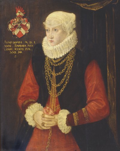 Portrett av Barbara Ridler, 1581 av German School