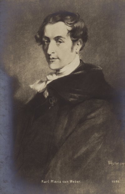 Portrett av Carl Maria von Weber av German School