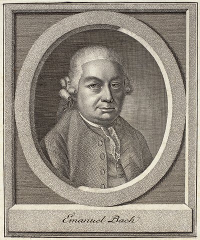 Portrett av Carl Philipp Emanuel Bach (1714-88) av German School