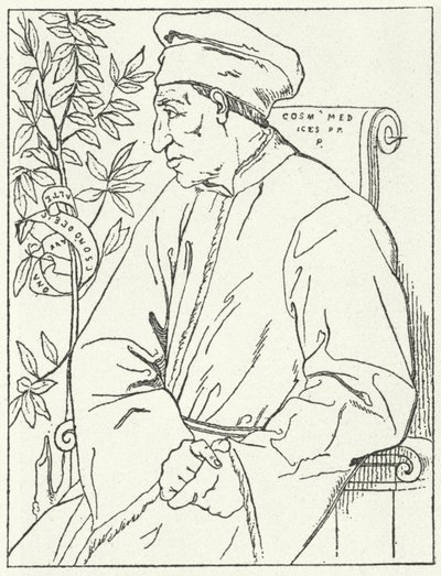 Portrett av Cosimo de 'Medici (gravering) av German School