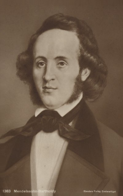 Portrett av Felix Mendelssohn av German School