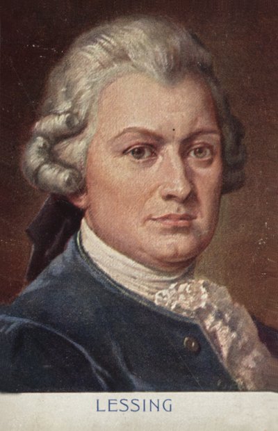 Portrett av Gotthold Ephraim Lessing av German School
