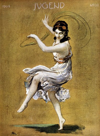 Portrett av Isadora Duncan som danser (amerikansk danser av irsk opprinnelse av German School