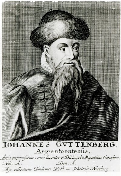Portrett av Johannes Gutenberg av German School