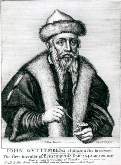 Portrett av Johannes Gutenberg av German School