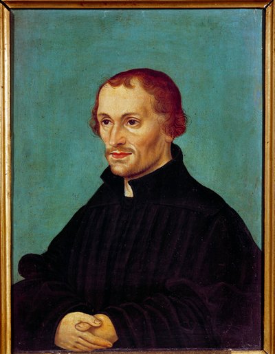 Portrett av Philippe Melanchton (Philipp Melantone eller Melanchthon eller Schwartzerd av German School