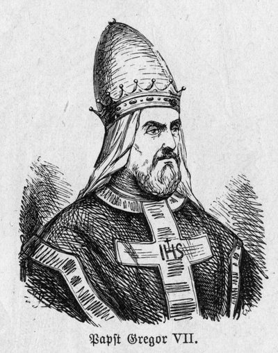 Portrait of Pope Gregoire VII (Hildebrand av German School
