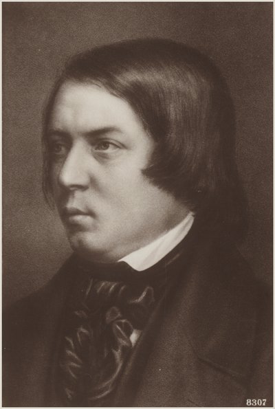 Portrett av Robert Schumann av German School