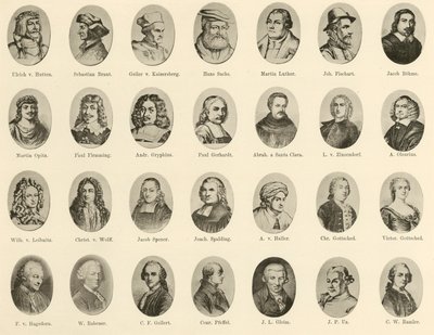 Portretter av kjente tyskere fra Knights of the German Spirit (litho) av German School