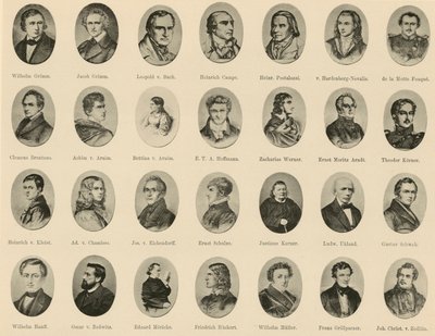 Portretter av kjente tyskere fra Knights of the German Spirit (litho) av German School