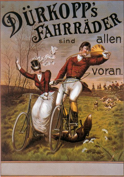 Plakat som reklamerer for 'Durkopp' sykler av German School