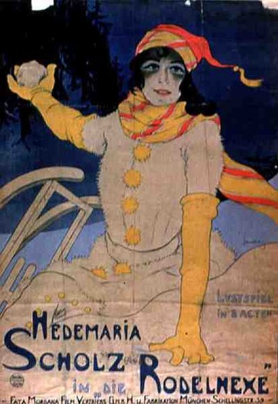 Plakat som reklamerer for Hedemaria Sholz i 
