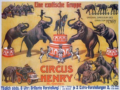 Plakat som reklamerer for "Circus Henry" av German School
