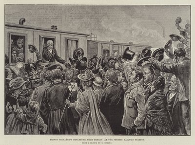 Prins Bismarcks avgang fra Berlin, ved Stettin jernbanestasjon (gravering) av German School