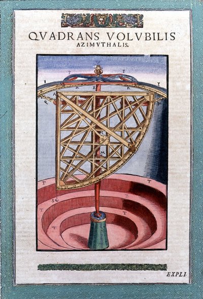 Den asimutale dyrekretskvadranten i "maskineriet til etablert astronomi" av Tycho Brah (1546 - 1601), Wandsbeck av German School