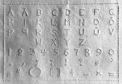 Rafigrafi, ny metode for å skrive og lese for blinde, 1837 av German School