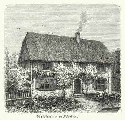 Prestegården i Sessenheim, hjemmet til Friederike Brion, som Johann Wolfgang Goethe hadde et kjærlighetsforhold til mens han studerte ved Strasbourg University i 1770-1771 av German School