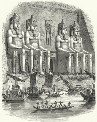 Religiøs festival i det gamle Egypt (gravering) av German School