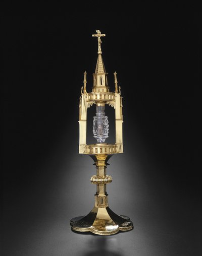 Relikvieskrin med tann av døperen Johannes, metallarbeid: 1375-1400 av German School