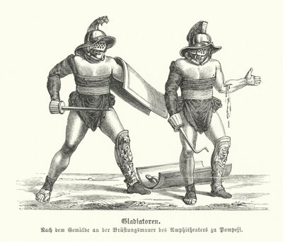 Romerske gladiatorer (gravering) av German School