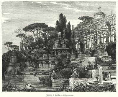 Romersk villa (litho) av German School