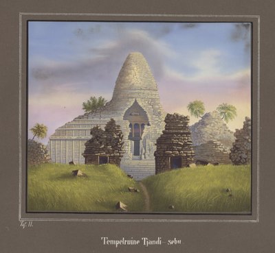 Ruin of the Temple Tjandi-sebu, Pl.II fra Topographical and Natural Science Atlas on the Journey through Java, av Dr.Fr.Junghuhn, Magdeburg 1845 av German School