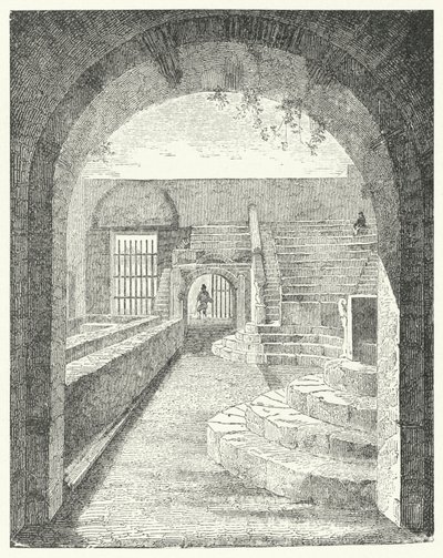 Ruinene av det lille teatret i Pompeii (gravering) av German School