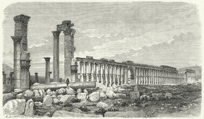 Ruinene av byen Palmyra, Syria (gravering) av German School