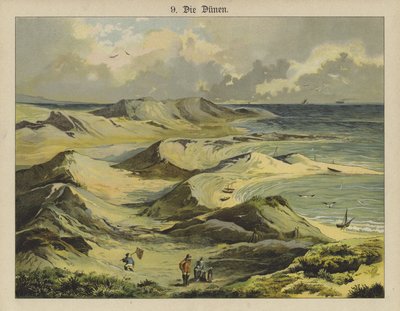 Sanddyner (farge litho) av German School