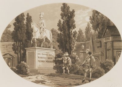 Scene fra Don Giovanni av Wolfgang Amadeus Mozart av German School