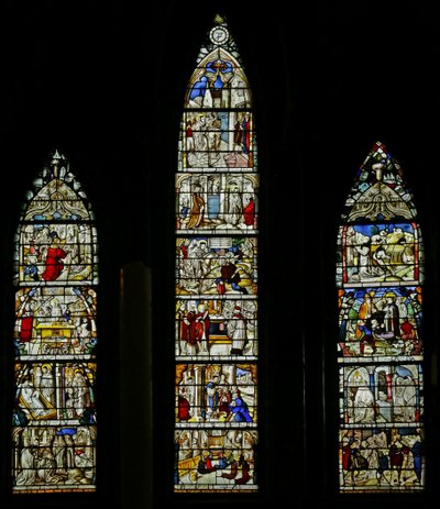 Scener fra St Bernards liv. Ex Altenberg Abbey, ca. 1500 (farget glass) av German School