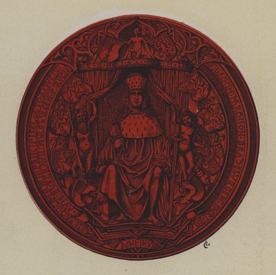 Segl til Joachim I og Joachim II, kurfyrste av Brandenburg (farge litho) av German School