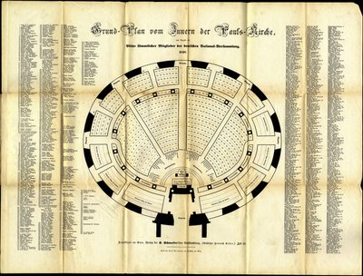 Sitteplan for St. Pauls Church National Assembly, 1848 av German School