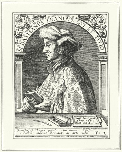 Sebastian Brant , tysk humanist og satiriker (gravering) av German School