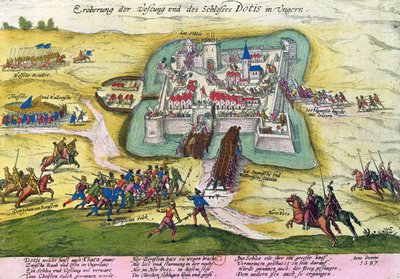 Beleiring av slottet Tata i 1597 av German School
