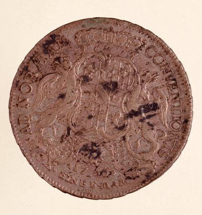 Sølvthaler (taler) av Charles Frederick, storhertug av Baden (1728-1811) (Charles I av Baden) 1766 Diam. 3,9 cm Napoli, museo archeologico av German School