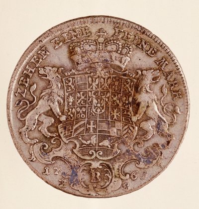 Sølvthaler (taler) av Frederick Christian, markgreve av Brandenburg-Bayreuth (Frederic V Christian de Brandenburg-Bayreuth (Brandenburg Bayreuth) (1708-1769) 1766 Diam. 4 cm Napoli, museo archeologico av German School