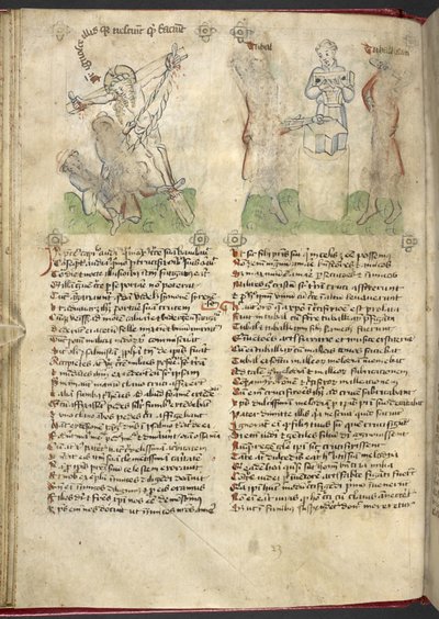 Sloane 361, f.25v Korshevingen; Jubal og Tubal-Cain, fra 