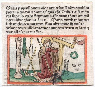Mirror Human Case: The Virgin Mary Overcoming a Devil, 1400-tallet av German School