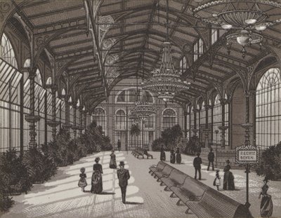Hot Spring Colonnade, interiør (litho) av German School