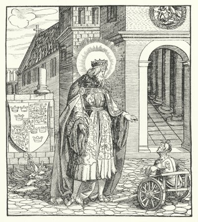 St Edward the Confessor, konge av England (gravering) av German School