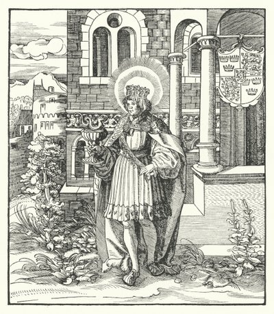 St Edward the Martyr, King of England (gravering) av German School