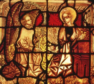 Glassmaleri som viser kunngjøringen, tysk, ca. 1450 av German School