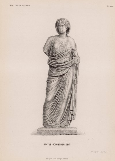 Statue av romertiden fra Olympia, Hellas (gravering) av German School