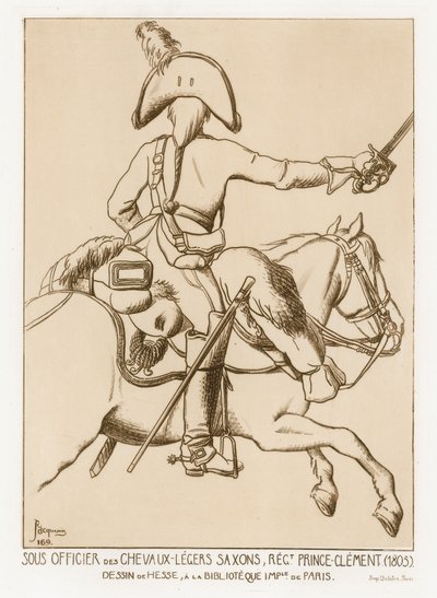 Underoffiser i Chevau-leger av Sachsen, regiment av prins Clement av German School