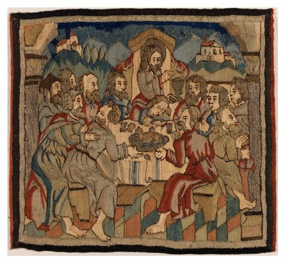 Tapetpanel med scener fra lidenskapen fra et antependium, fra Øvre Rheinland (ull og lin) av German School