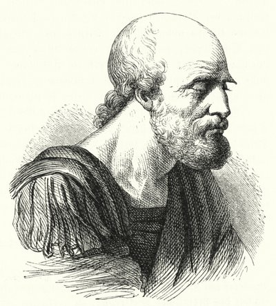 Den bysantinske generalen Belisarius som en gammel mann (gravering) av German School